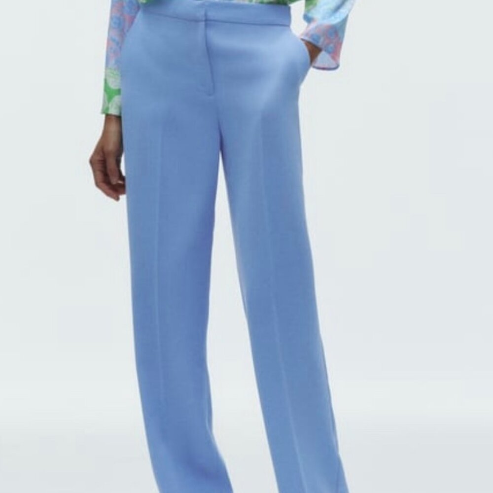 BLUE STRAIGHT LEG PANTS